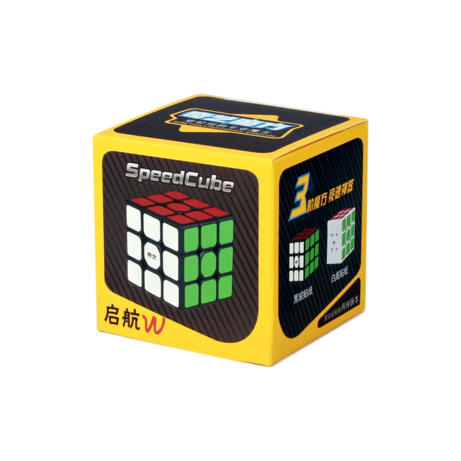 QiYi-Speed Magic Neo Cube para Crianças, 3x3x3, Black Professional Puzzle, Brinquedos Educativos, Presente, Vela W, 3x3x3