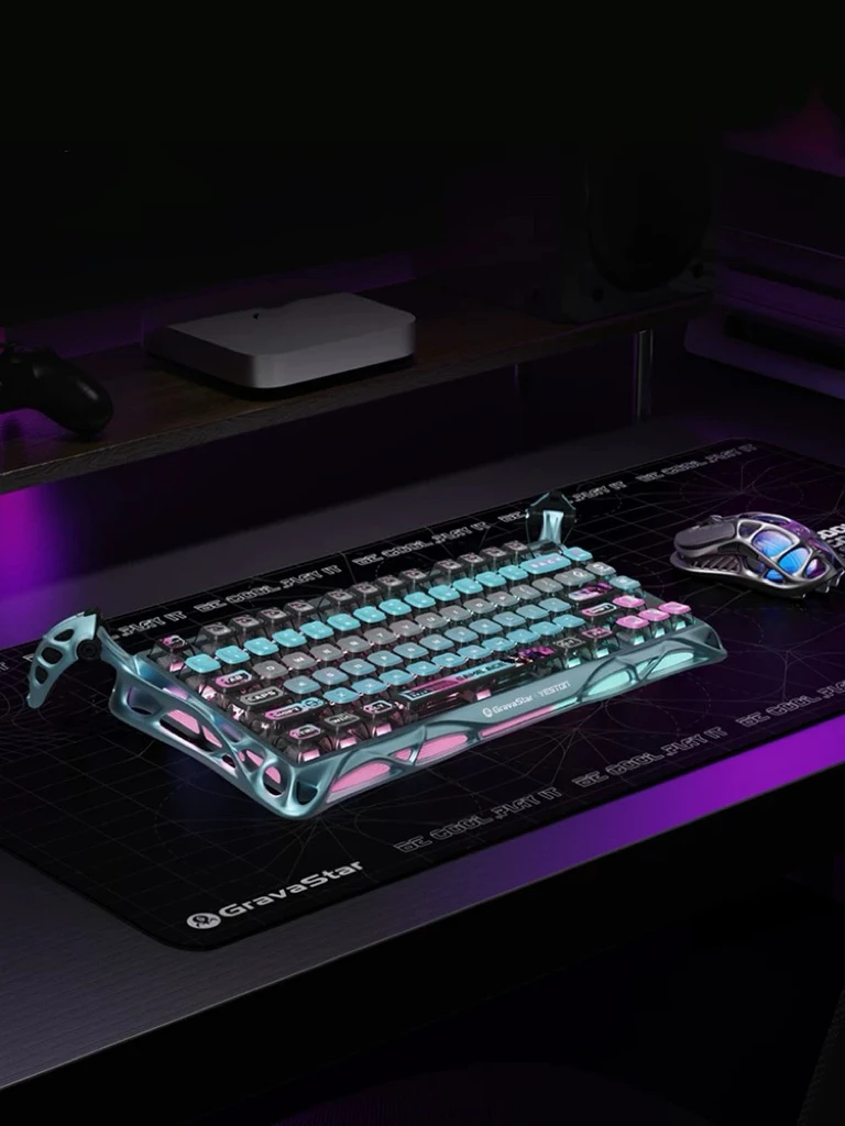 لوحة مفاتيح ميكانيكية للعبة Gravity Planet ذات علامة تجارية مشتركة K1PRO ACE ثلاثية الأوضاع RGB للألعاب الرياضية الإلكترونية اللاسلكية