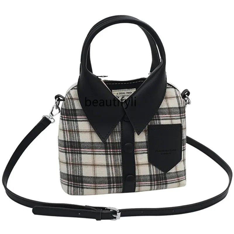 zq Popular Bag Trendy Special-Interest Design Handbag Summer Plaid Shoulder Crossbody Small Square Bag