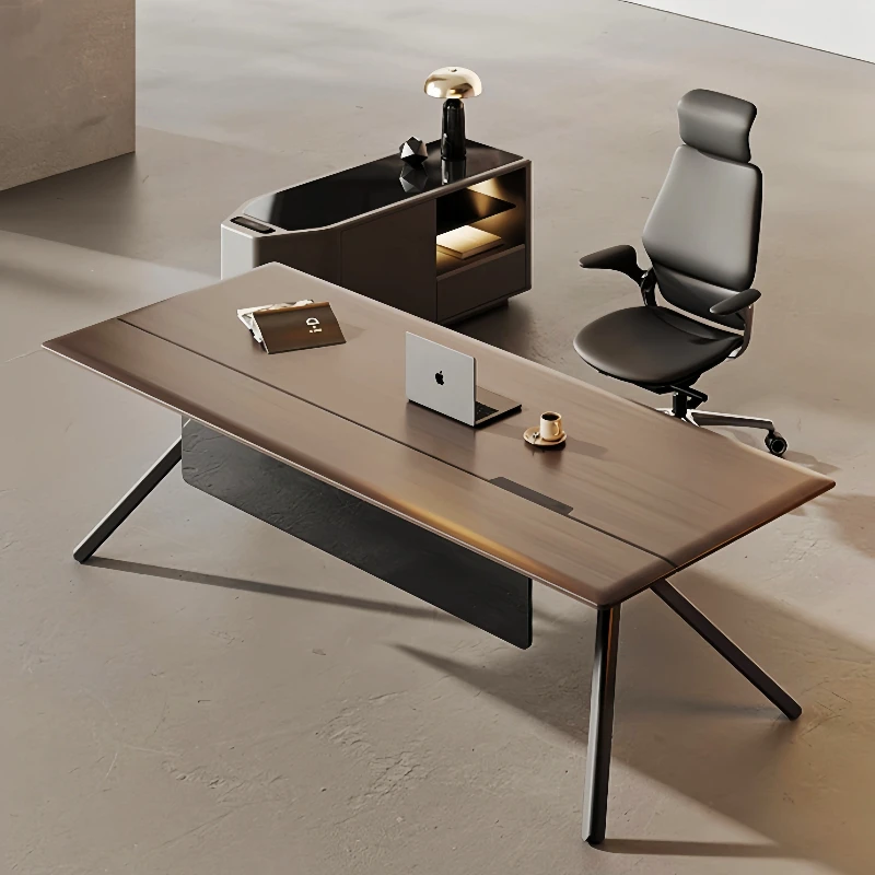 

table and chair combination, simple modern large desk, leadership office, light luxury manager, supervisor adult table
