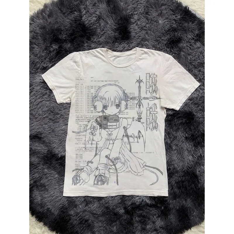 

Одежда 2000-х годов Y2k Ретро Топы в стиле панк Женские футболки Kawaii с 3D-принтом и графикой Y2k 90-х годов Винтажная одежда Женские футболки Kpop Emo