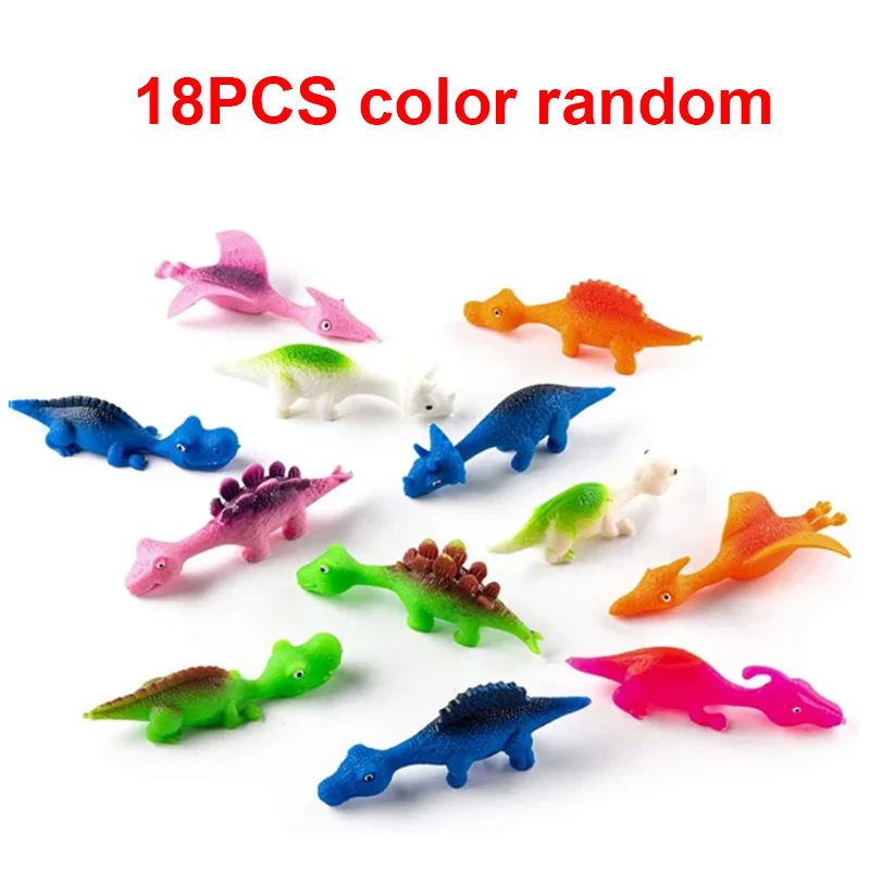 Lot 20 Catapultes Dinosaures Doigt – Jouet TPR Souple élastique – 3,7 Pouces, S’étire Jusqu’à 14 Pouces – Cadeau Fête