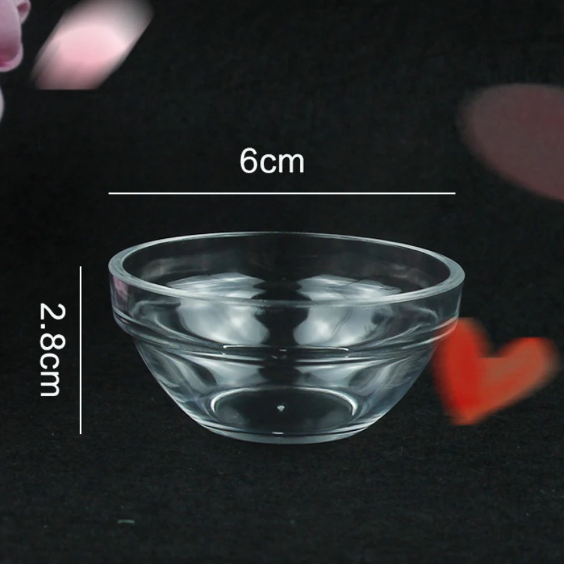 Tigela De Salada De Vidro Transparente Fácil De Limpar, Tigela De Óleo Essencial, Tigela De Tempero, Máscara De Espessamento, Salão De Beleza, Ferramentas De Cuidados Com A Pele