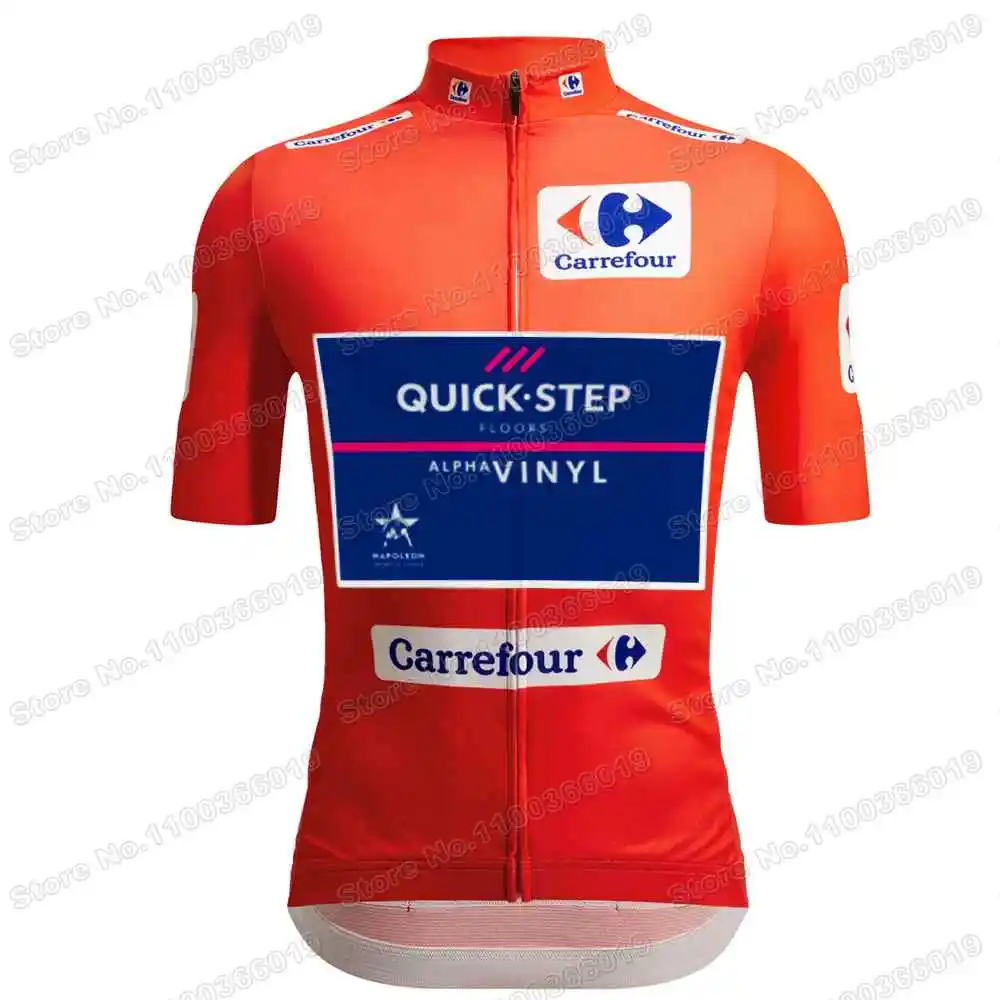 Red Quick Step 2022 Cycling Jersey Set Summer Remco Evenepoel Spain Cycling Clothing Road Bike Suit Bicycle Pants Riding Uniform