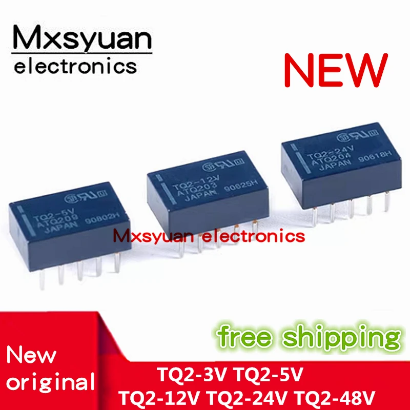 10PCS/LOT  TQ2-3V TQ2-5V TQ2-12V TQ2-24V TQ2-48V DIP10 ATQ209 ATQ203 ATQ204 Double opening and double closing 1A