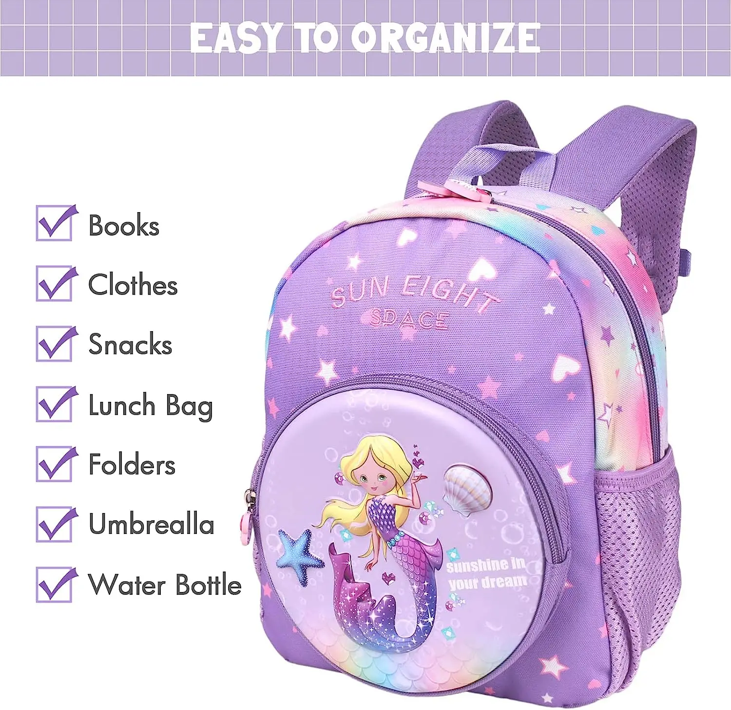 Mochila con estampado de unicornio de dibujos animados para niños, bolso de mano para niñas, estudiantes, viajes al aire libre, Bolsa Escolar, regalos de vacaciones, 1Pc