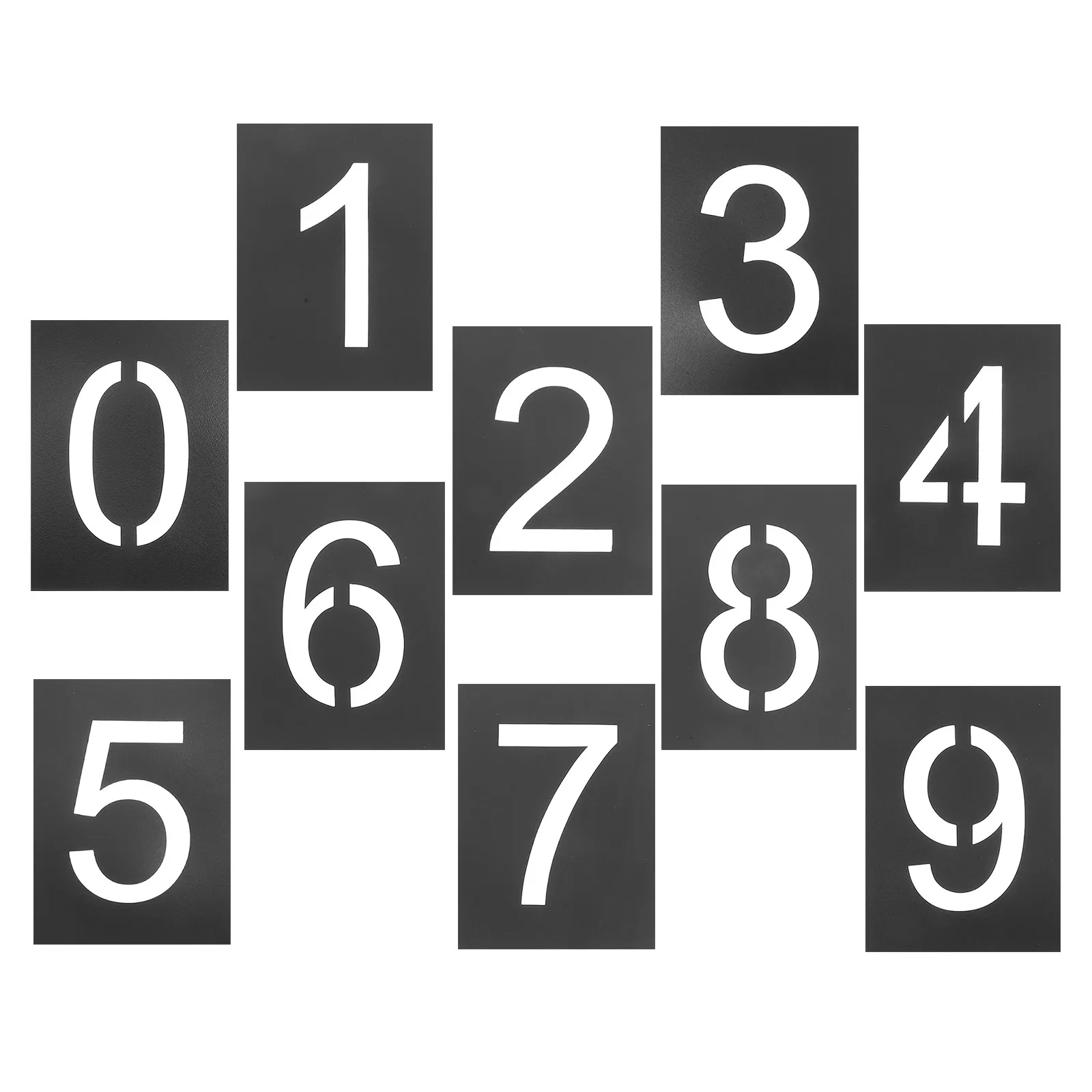 1Set Number Painting Stencils Reusable Flexible Number Stencils 0-9 for Address Door Mailbox Curb Parking Lot Craft Painting