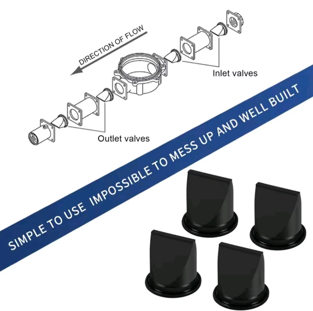 4PCS/Set Duckbill Valve 1-1/2” Kit For SeaLand Dometic Kit For VacuFlush 385310076 Duckbill Valve Black Replacement Accessories