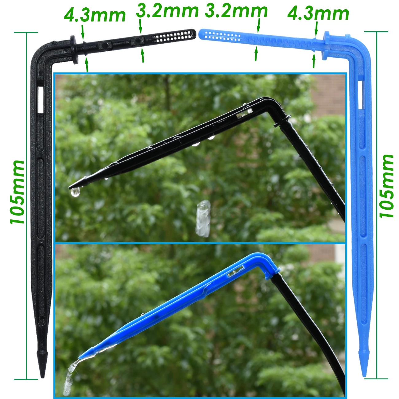 KESLA 50–1000 Stück Gewächshaus 3/5 m Schlauch Tropfbewässerung Tropfer 1/8 Zoll Biegepfeilstrahler Garten Topf Mikrobewässerungssystem – Detail 4