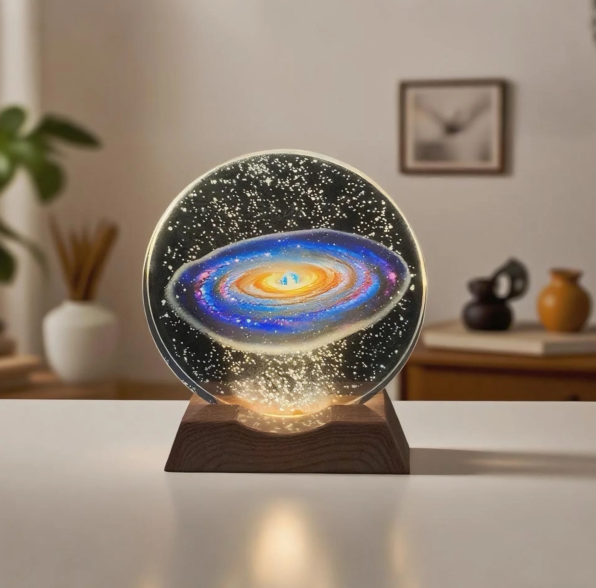 갤럭시 크리스탈 LED 야간 조명 스트립 베이스, 유리 장식 램프, 침실, 거실, 생일 및 어머니의 날에 적합