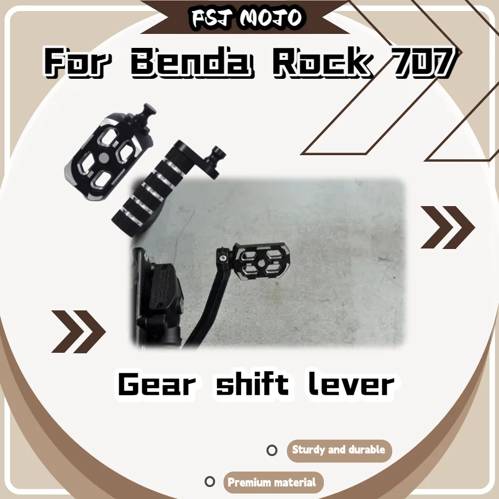

For Benda Rock 707 Motorcycle Alloy Cylindrical Gear Shift Lever, CNC Machined Anti-Slip Round Shifter Durable Retro Mod Parts