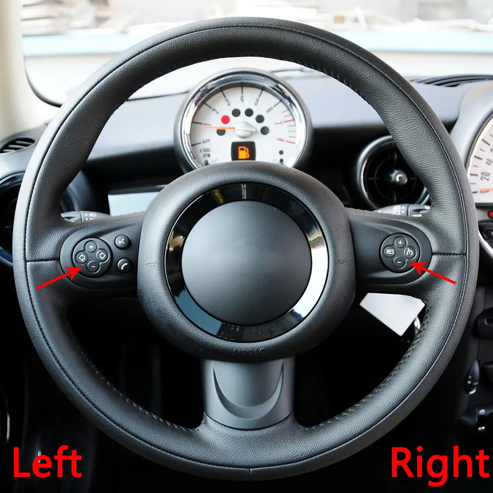 Auto Multifunktions Lenkrad Schalter Taste Abdeckung Für BMW MINI Cooper R55 R56 R57 R58 R59 R60 R61 2007 2008-2014 Carbon Faser