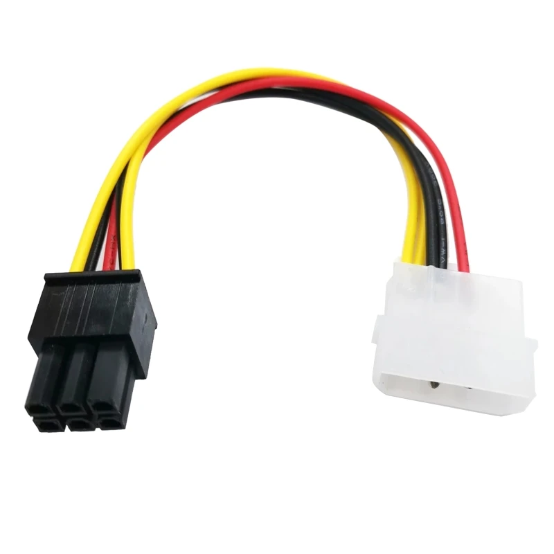 Nieuwe Hoge Kwaliteit 4 Pin Molex naar 6 Pin PCI-Express PCIE Videokaart Power Converter Adapter Kabel 15 5.9in