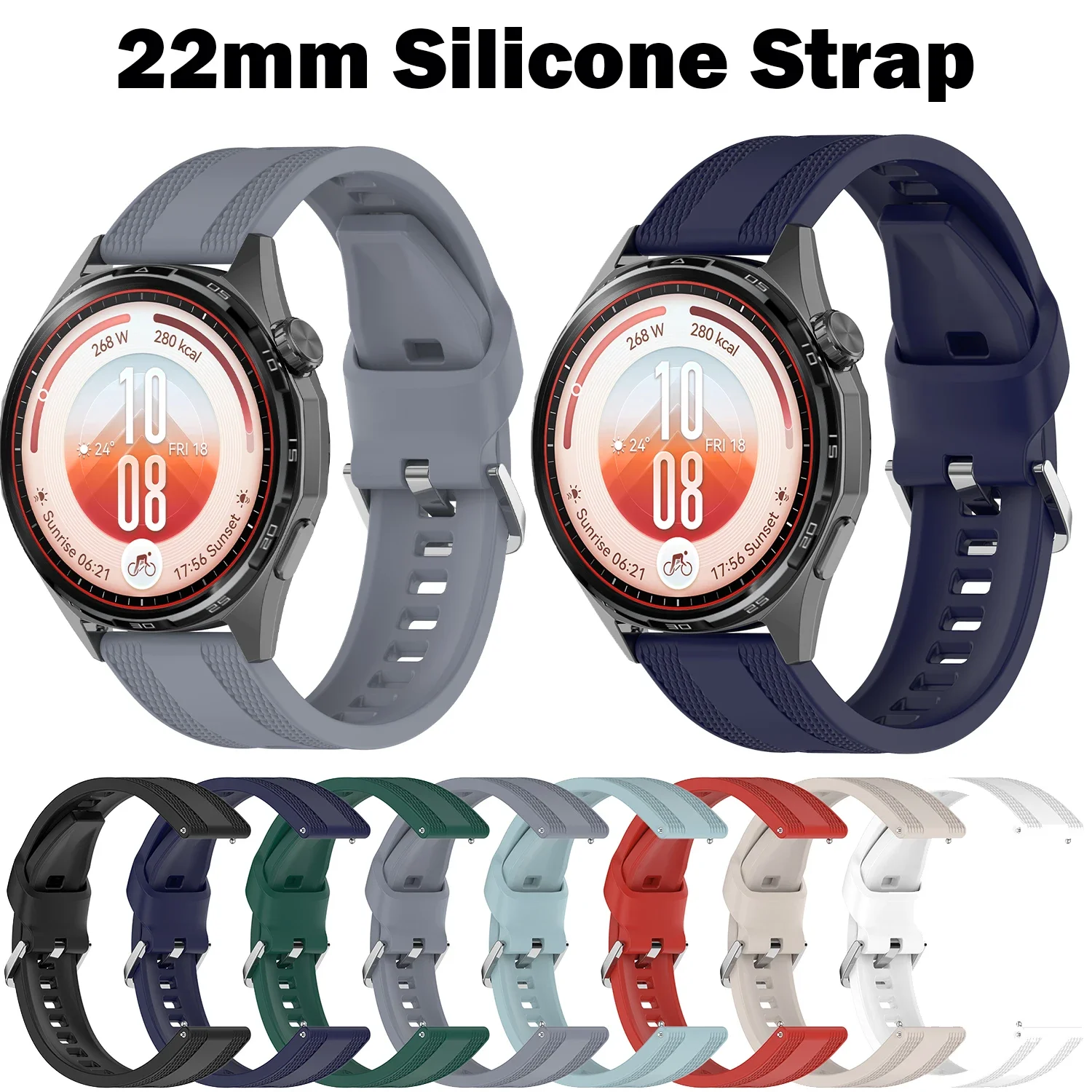 22mm Universal  Silicone Strap for Huawei Watch GT7 GT7 Pro GT6 GT5 4 Pro 46mm Sport Band Bracelet for Huawei GT 3 46 Wristband