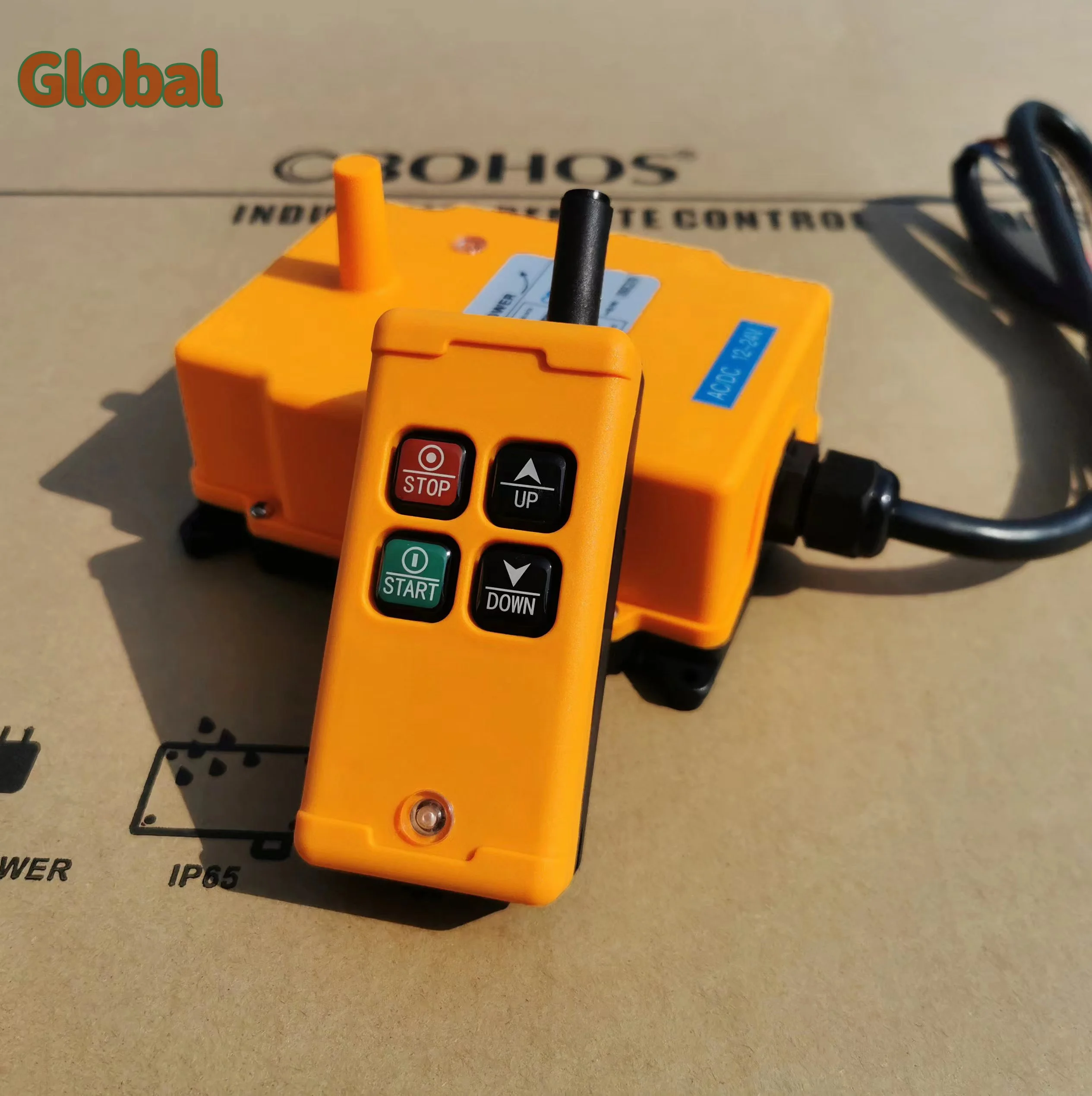 

OBOHOS HS-4 2 buttons singIe speed industrial Wireless Radio Crane Remote Control switches Hoist track crane Lift controller