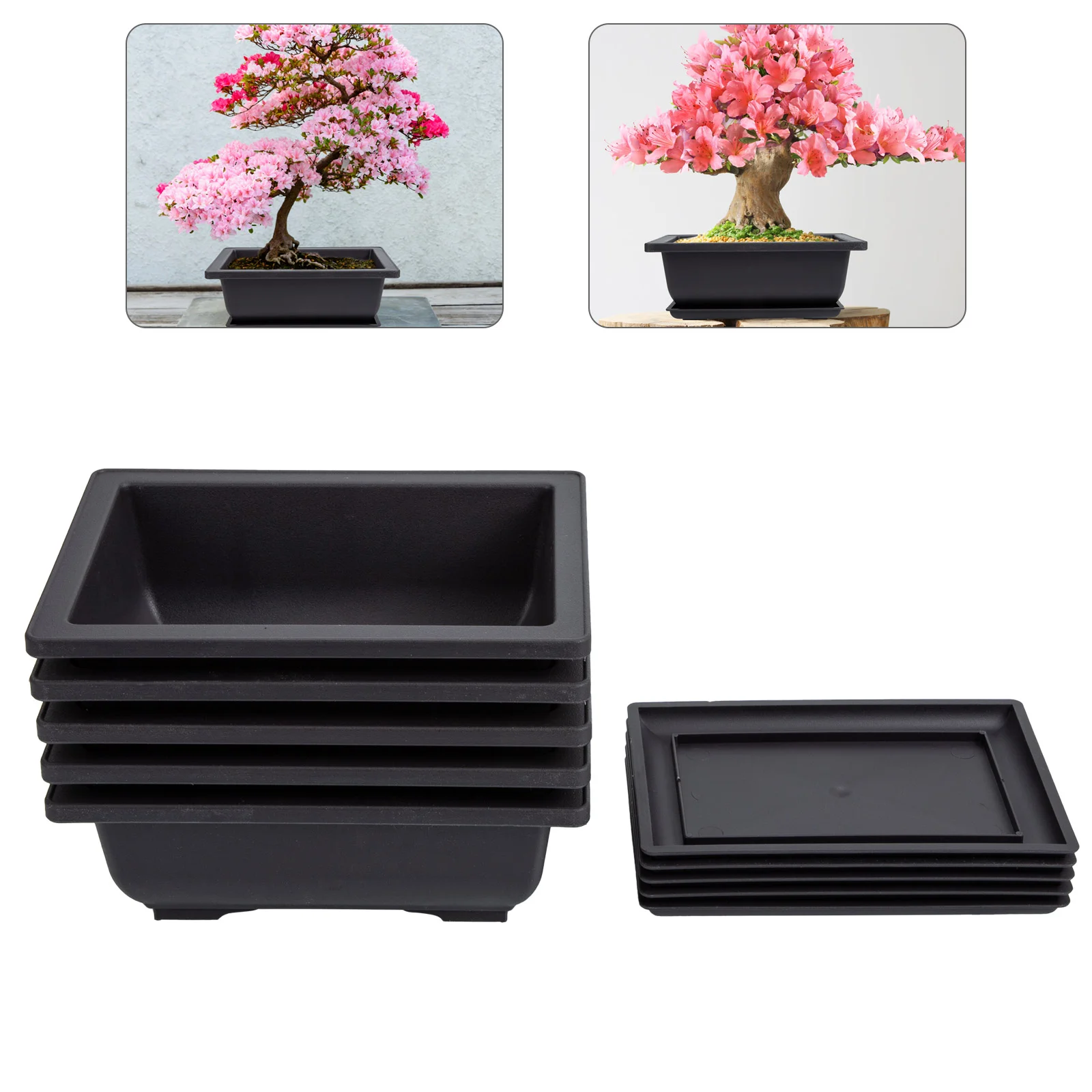 

5 Sets Imitation Purple Sand Small Basin Creative Flower Pot Plants Pots Indoor Seedling Container Pp Home Beds Holder