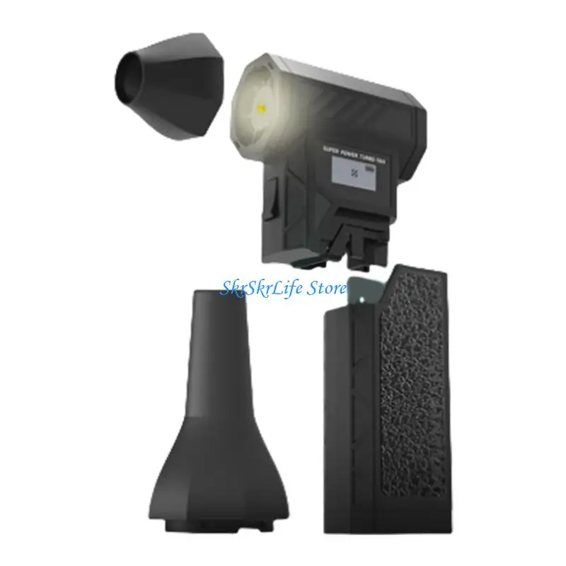 

E65E Travel Handheld Mini Fan Brushless Powerful 138000RPM Air Blower with LED Light