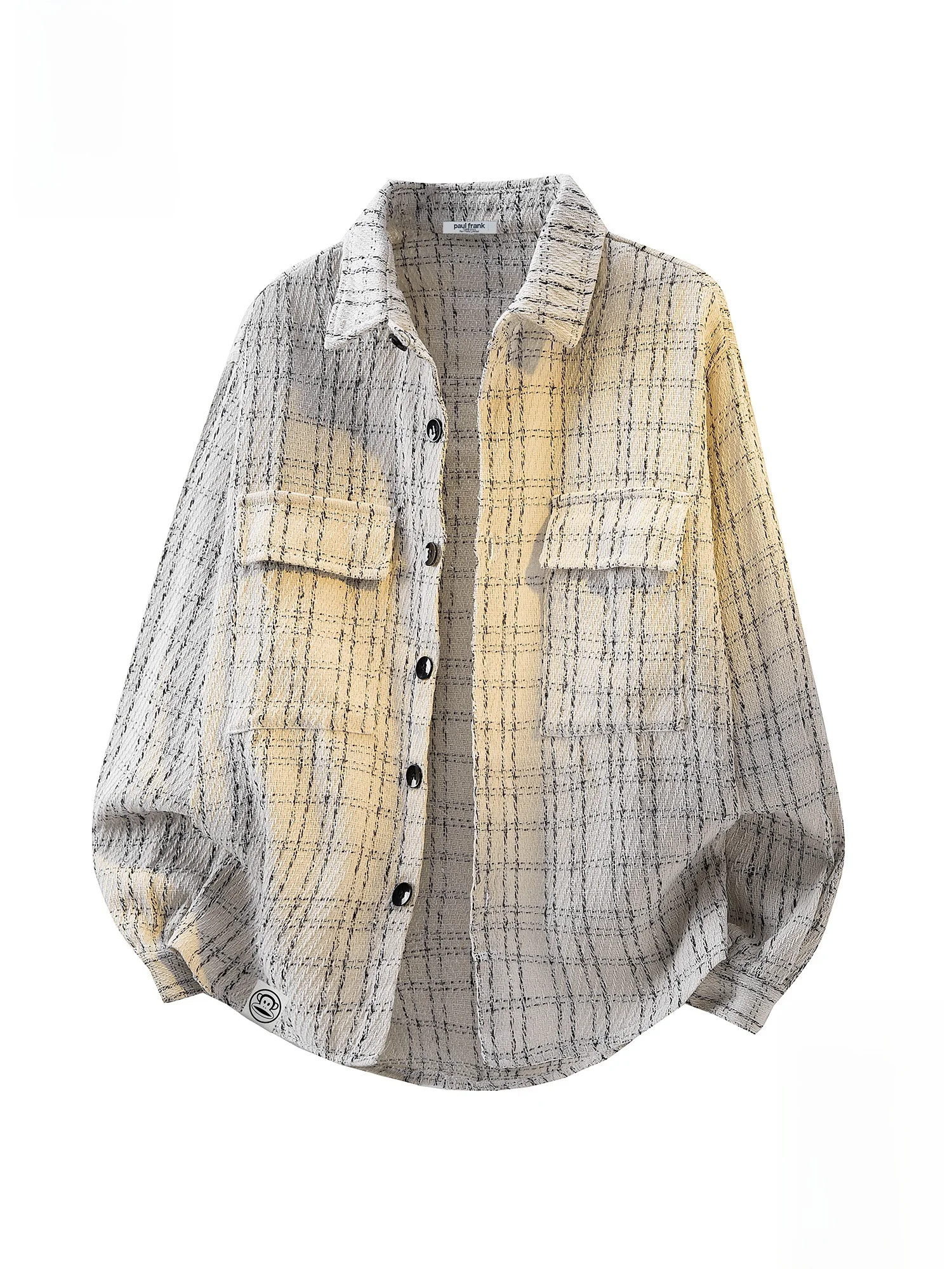 

Повседневная мужская куртка Paul Frank Monkey Workwear, свободная весенняя верхняя одежда с воротником-стойкой на пуговицах, из смесового полиэстера и хлопка