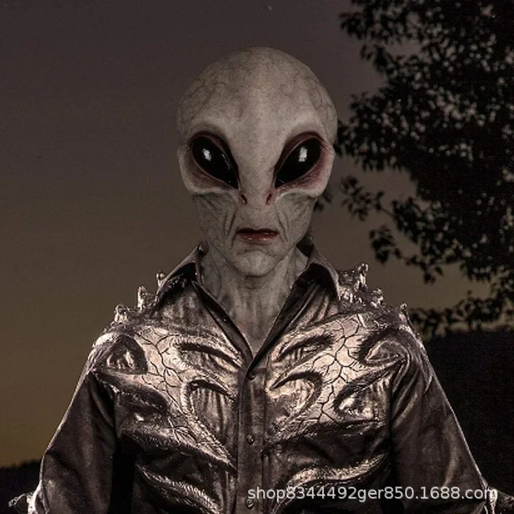 

Маски инопланетянина 2025 года, головные уборы, головные уборы ужасов на Хэллоуин, реквизит, страшные костюмы и аксессуары 2025