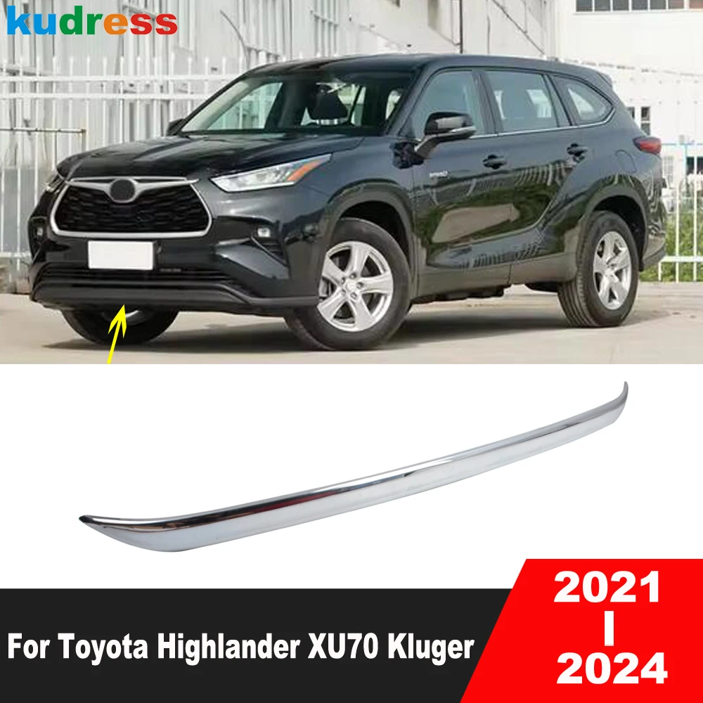 

Для Toyota Highlander Hybrid 2021 2022 2023 2024 хромированная передняя нижняя крышка бампера автомобиля, накладка на гоночную решетку, аксессуары для решетки