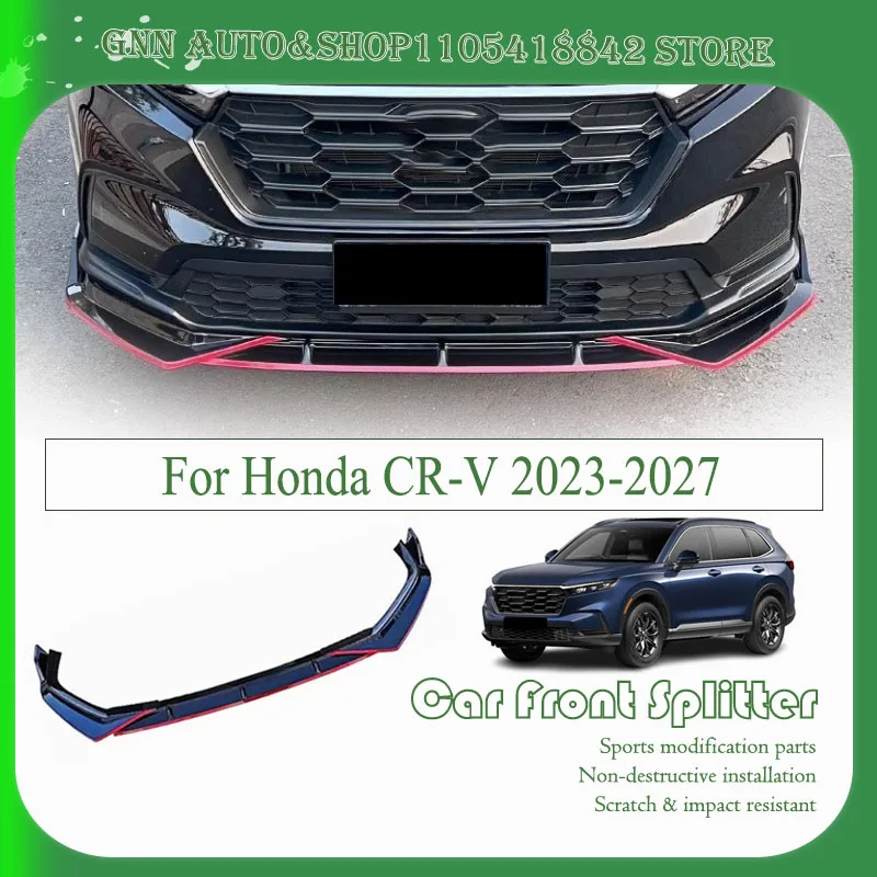 Car Front Bumper Split Lip For Honda CR-V 2023-2027 ABS Modification Splitter Bumper Reinforcement Decoration Auto Exterior Kits