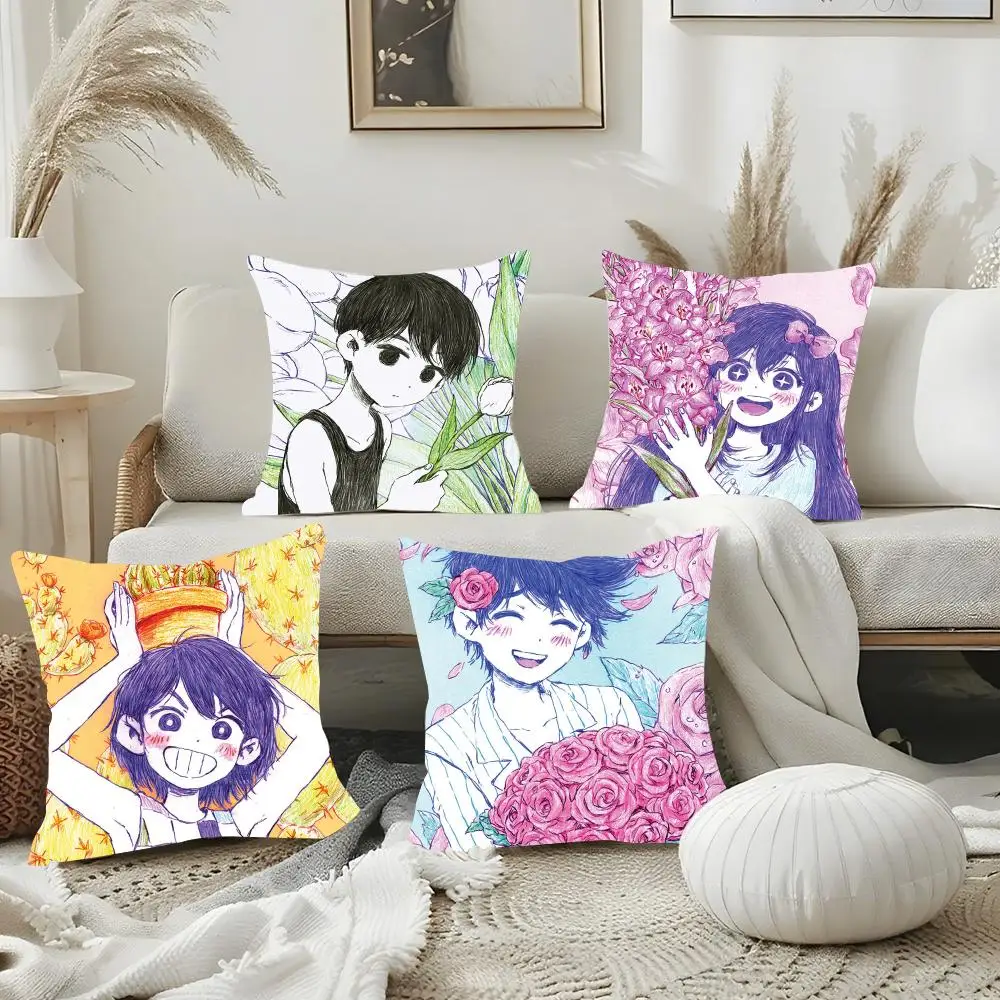 Game O-Omori Cushion Cover Luxury Soft Plush Pillowcase Double Side Cushion Cover Cozy Home Decor Unique Gifts