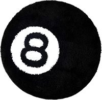 VIKAMA 8 Ball Rug White Black Soft Rug,Cool Aesthetic Machine Washable Rugs for Bedroom Decorative Living Room Home Decoration