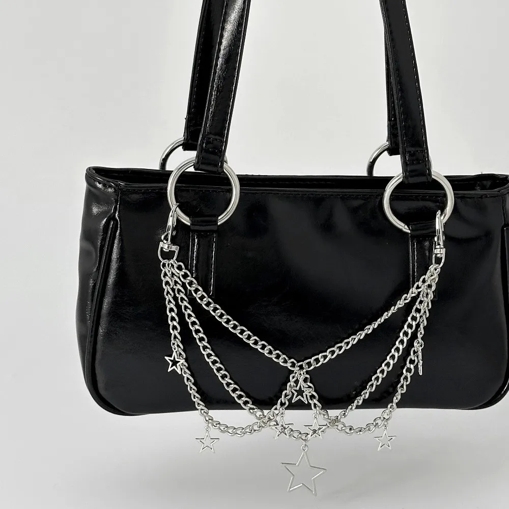 Y2k Style Multi-layer Bag Chain Star Pearl DIY Handbag Charm Metal Bag Accessories Acrylic Beaded Keychain