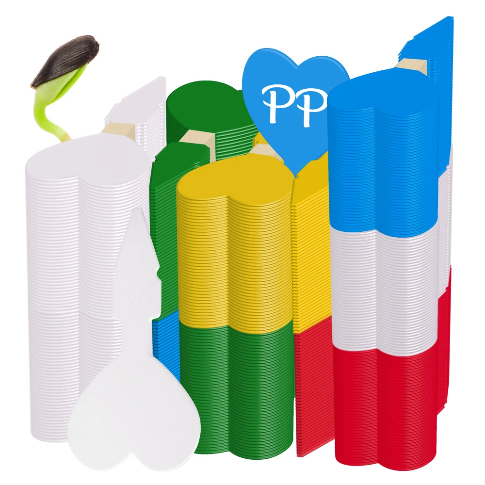 

8.2x4.7cm Heart-shaped High-matter plastics Colorful Garden Tags Recording Plant Information Labels Reusable Classification Sign