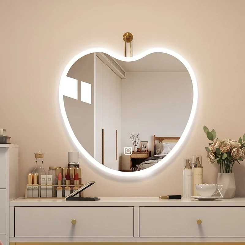 

makeup mirror special-shaped led bedroom dresser wall-mounted wall-mounted decorative mirror intelligent with light