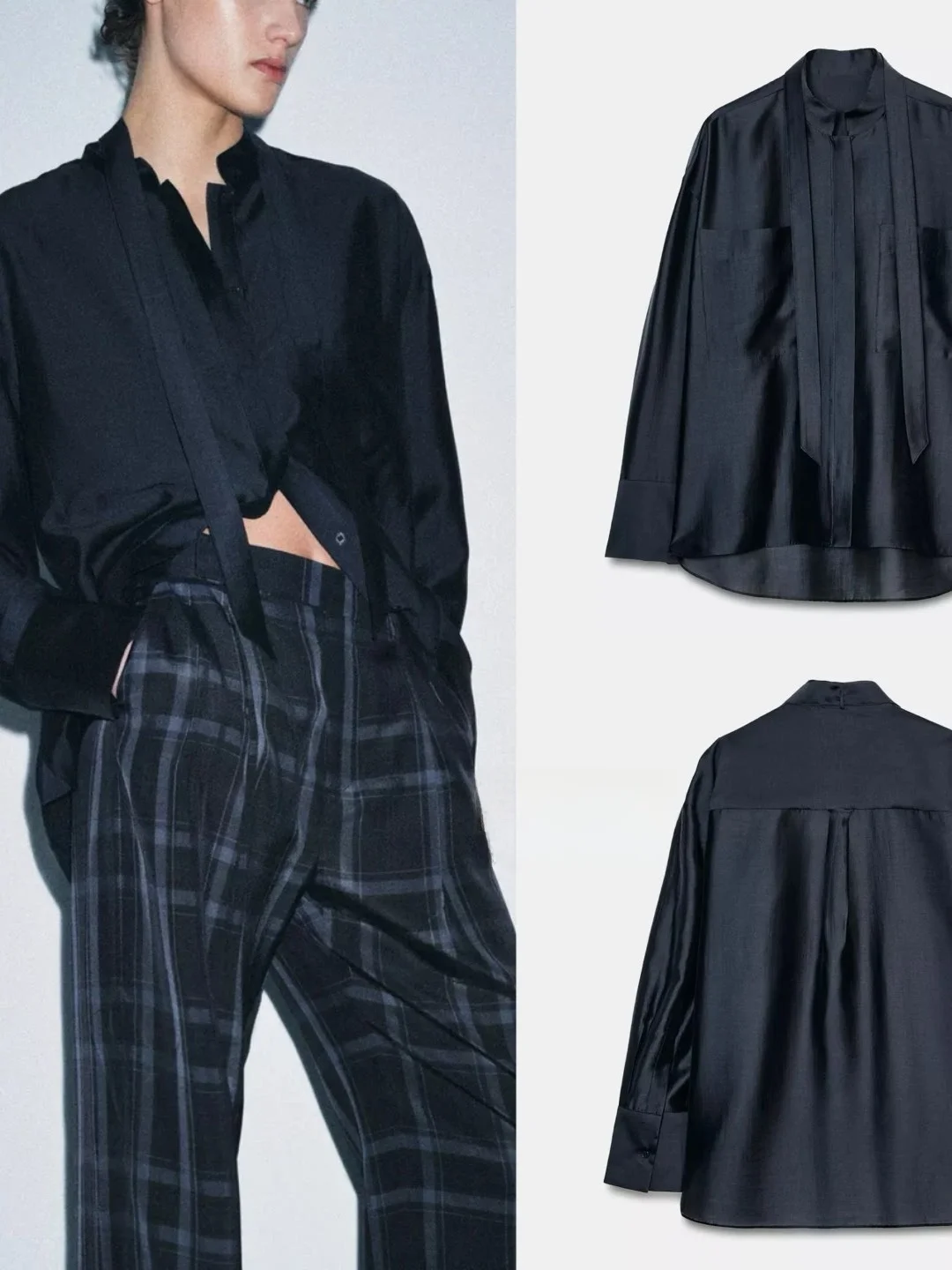

Casual Style Women's Long Sleeve Shirt Loose Commute Top with Sash Spring 2026 Breathable Comfortable Regular Fit Button up