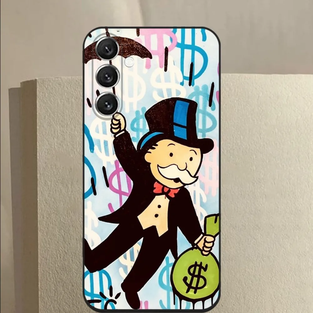 C-Cartoon M-monopoly  Phone Case For Samsung Galaxy A13,A21s,A22,A31,A32,A52,A53,A71,A80,A91 Soft Black Cover