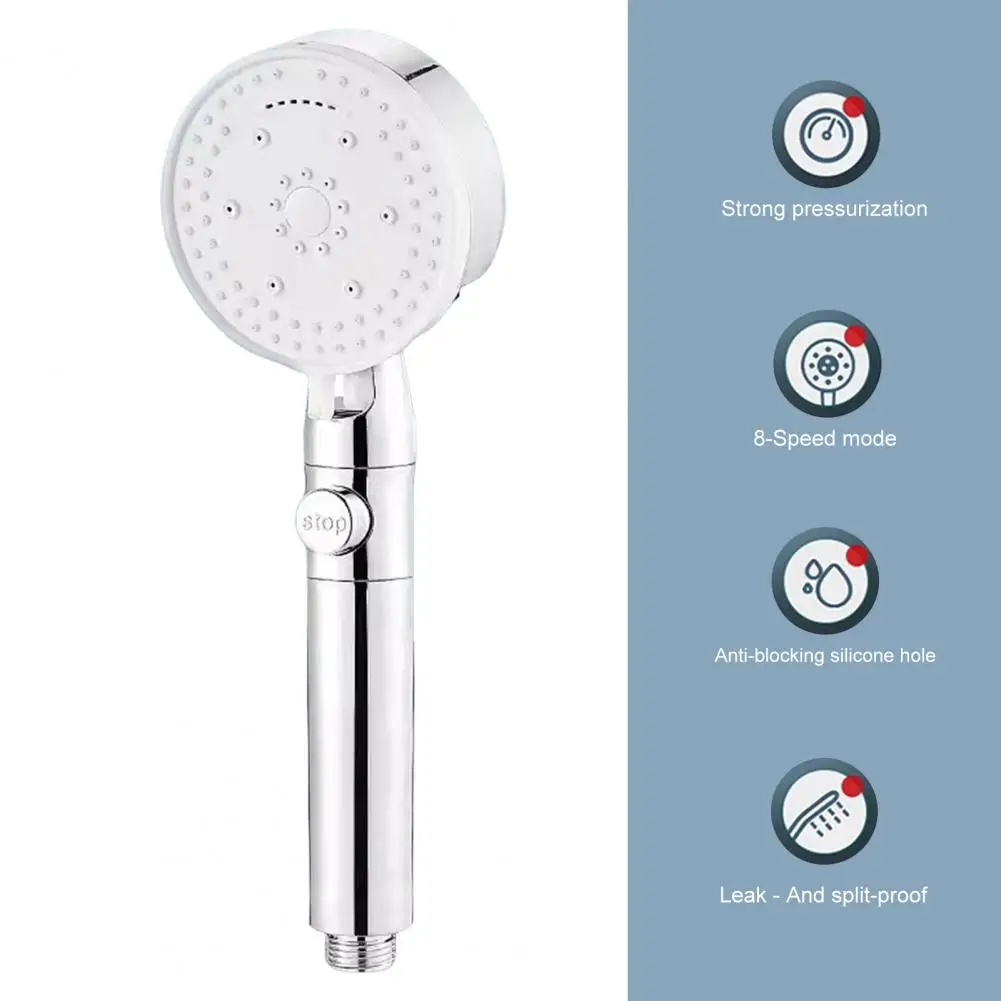 Shower Head High-pressure Handheld Showerhead with 8 Spray Modes for Home Durable Leak-proof Shower Nozzle Hard Water Resistant