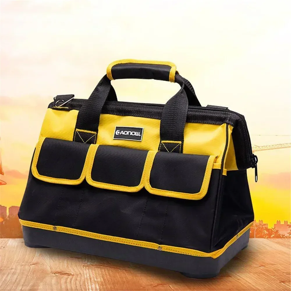 New Yellow Tool Bag Electrician 1680D Oxford Waterproof Heavy Duty Wear-Resistant Storage Box Practical Convenient 14/16/18/20in