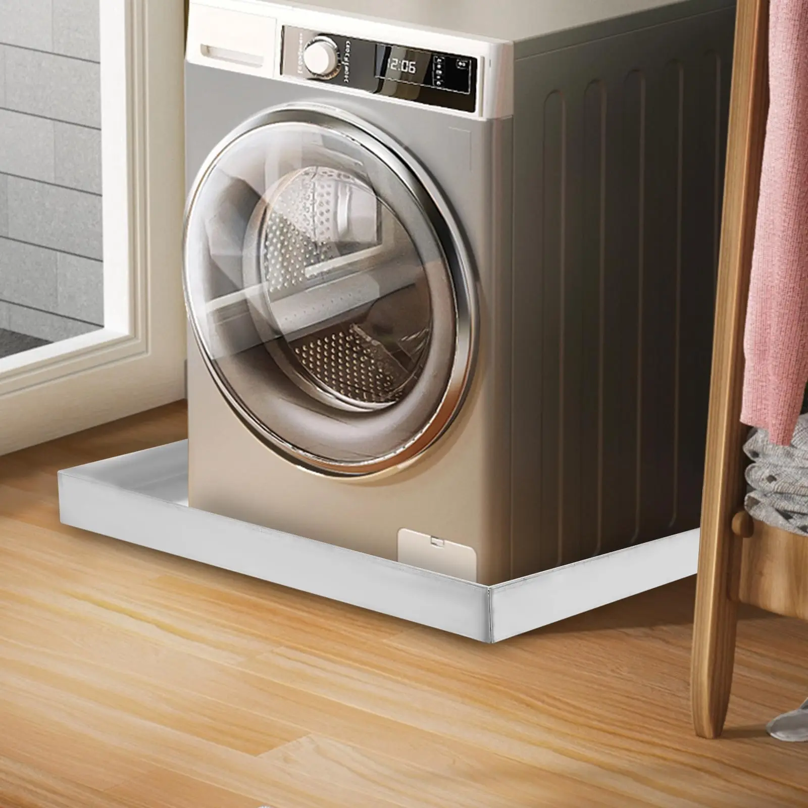 مقلاة تصريف للغسالة شديدة التحمل مقاس 32 × 30 بوصة × 2.5 بوصة، صواني غسيل من الفولاذ المجلفن بدون فتحة