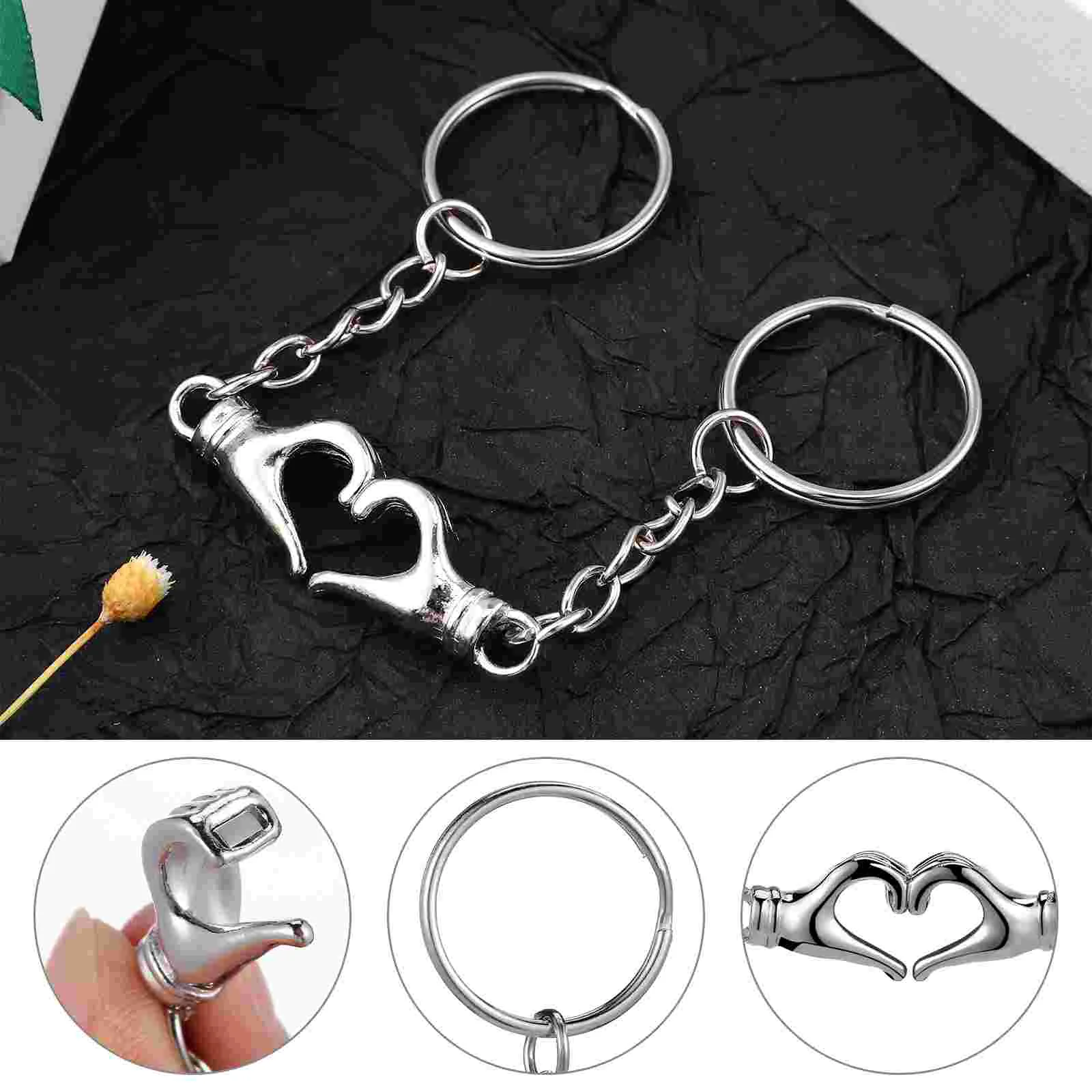 Magnetic Palm Keychain Heart Shaped Purse Couples Gifts Holder Decoration Matching Ring Attraction