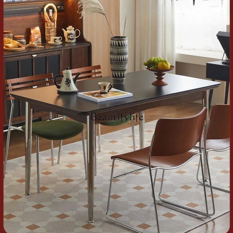 

ls 42 2025 new small apartment rock slab table living room household rectangular dining table