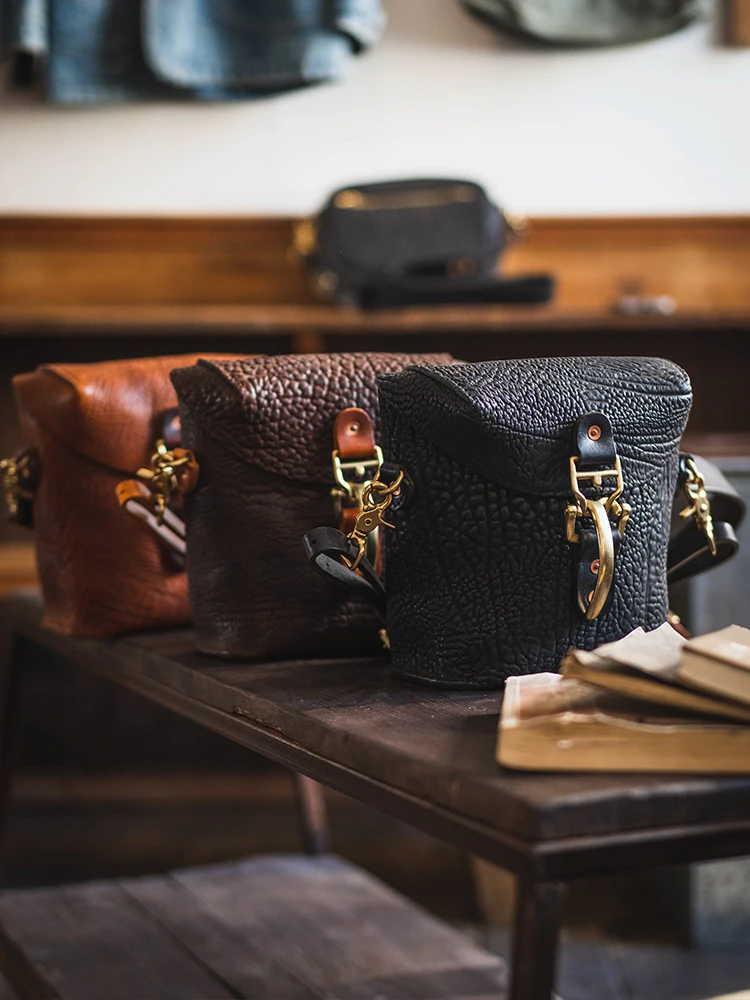 Weekend daily travel high-quality genuine leather men's phone shoulder bag designer handmade cowhide teens small crossbody bag