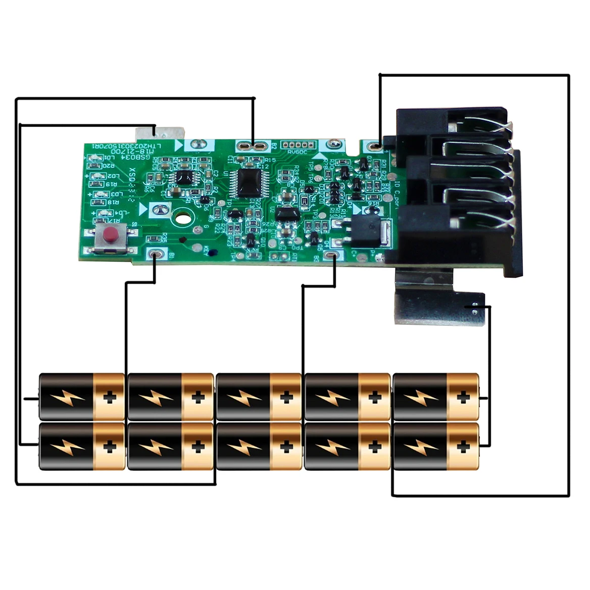 For M18 Li-ion Battery Replacement PCB Charging Protection Board Box Shell for Milwaukee 18V 6Ah Label Lithium Battery Housing
