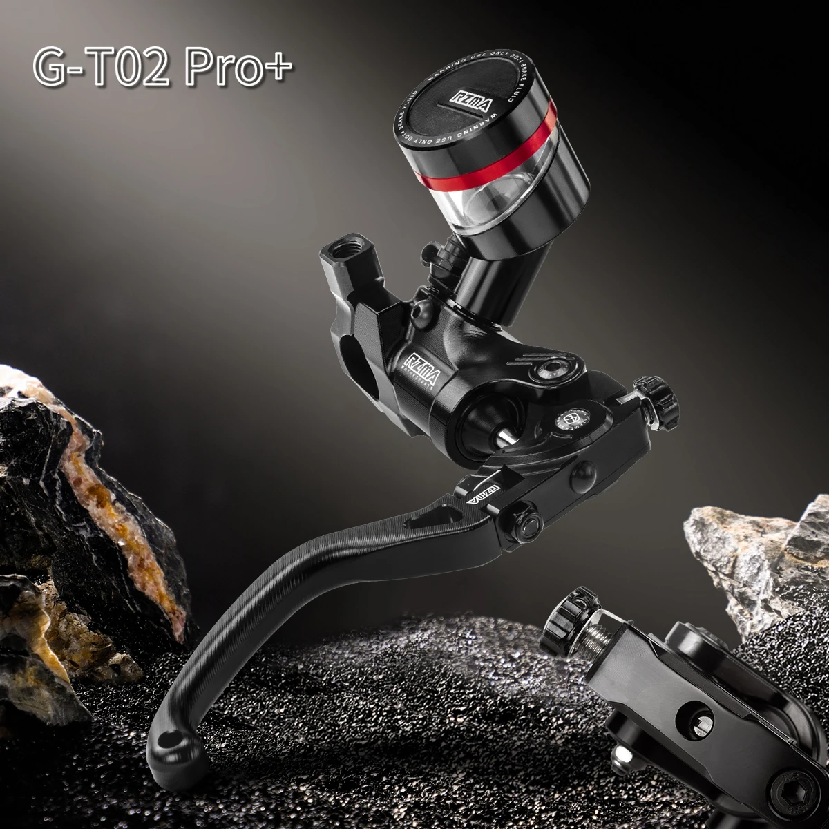RZMA GT02PRO+ Adjustable Racing Master Cylinder - Multi-Color Transparent Oil Tank (Motorcycle Brake Upgrade)