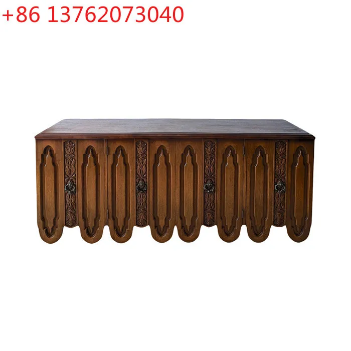 

Американский ретро резной шкаф на крыльце из цельного дерева, хранилище в гостиной, обеденный боковой шкаф цвета бревна