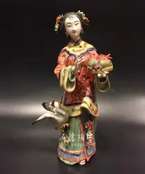 Boneka Shiwan master karakter kuno halus mimpi mantel merah dua belas kecantikan sebagai kerajinan ornamen keramik