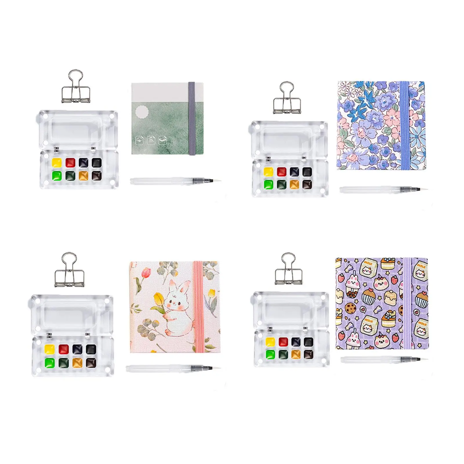 Pocket Watercolor Travel Set Portable with Paper Watercolor Kit Outdoor Sketch Kits for Children Gift Family Gift Friends Gift