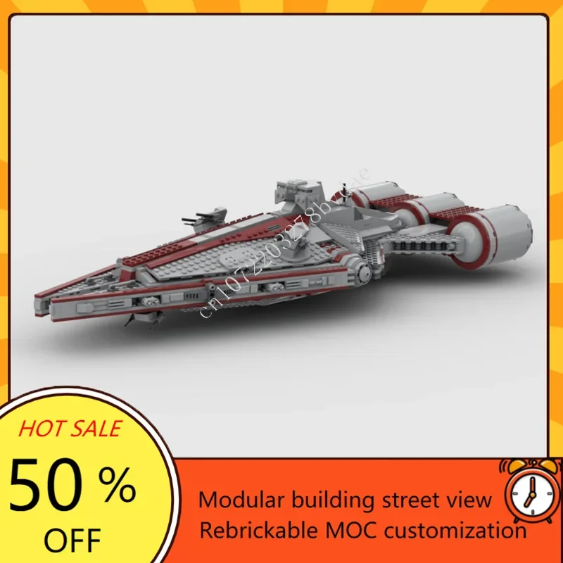 

1883PCS Arquitens-class Light-Cruiser Space War Military MOC SpaceShip Battle Model Custom Puzzles DIY Assembly Model Toy Gift