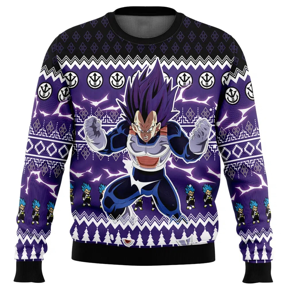 

Bandai Vegeta Dragon Ball Z Anime Periphery Allover Print Adult Kids Crew Neck Sweatshirt Soft Comfy Relaxed-Fit Autumn Winter
