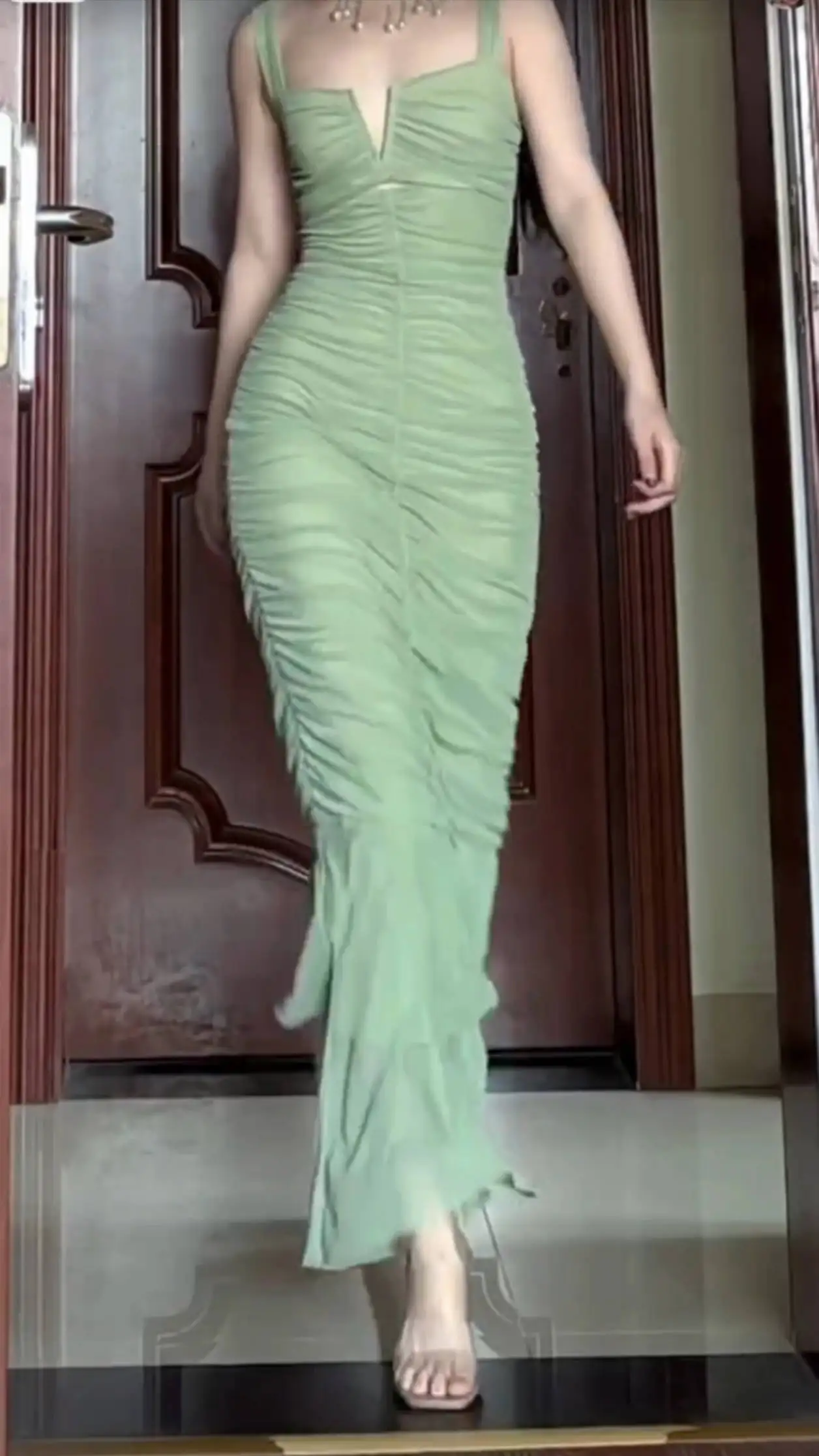 فساتين نسائية Y2K عتيقة بدون أكمام ورقبة على شكل حرف v متوهجة مطوي فني بسيط لطيف قابل للتنفس كل مباراة حديثة للتنقل #5