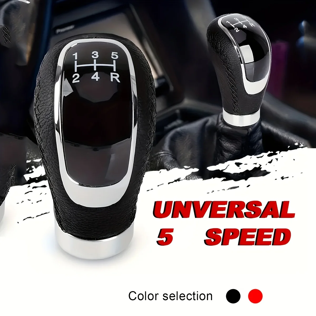 Universal 5 Speed Gear Shift Knob Shifter Lever Handle Stick PU Leather Auto Accessories For All Manual Car Factory Price