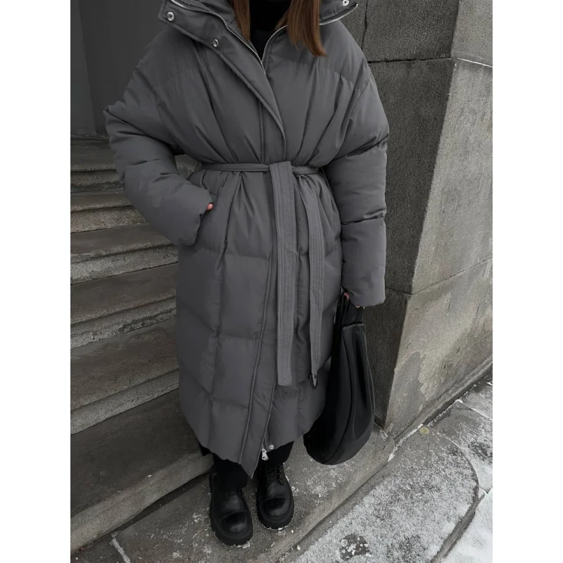 سترة منتفخة طويلة للتخسيس غير رسمية لعام 2025، سترة قطنية دافئة سميكة مقاومة للرياح للنساء #6