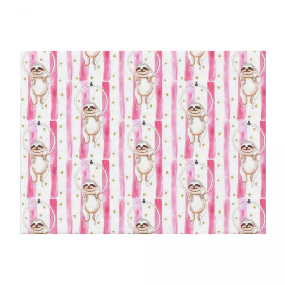 

Circus Sloth Watercolor Throw Blanket Kid'S Heavy Sofas Furrys Blankets