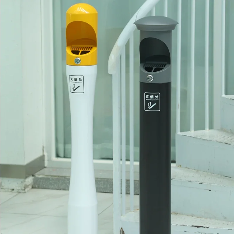 #Large smoke suppression column commercial stainless steel floor-standing cigarette butt column#